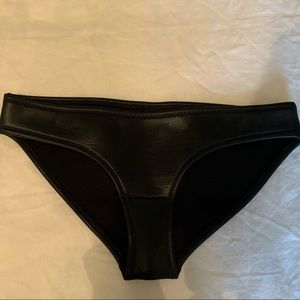 Black neoprene bathing suit bottoms
